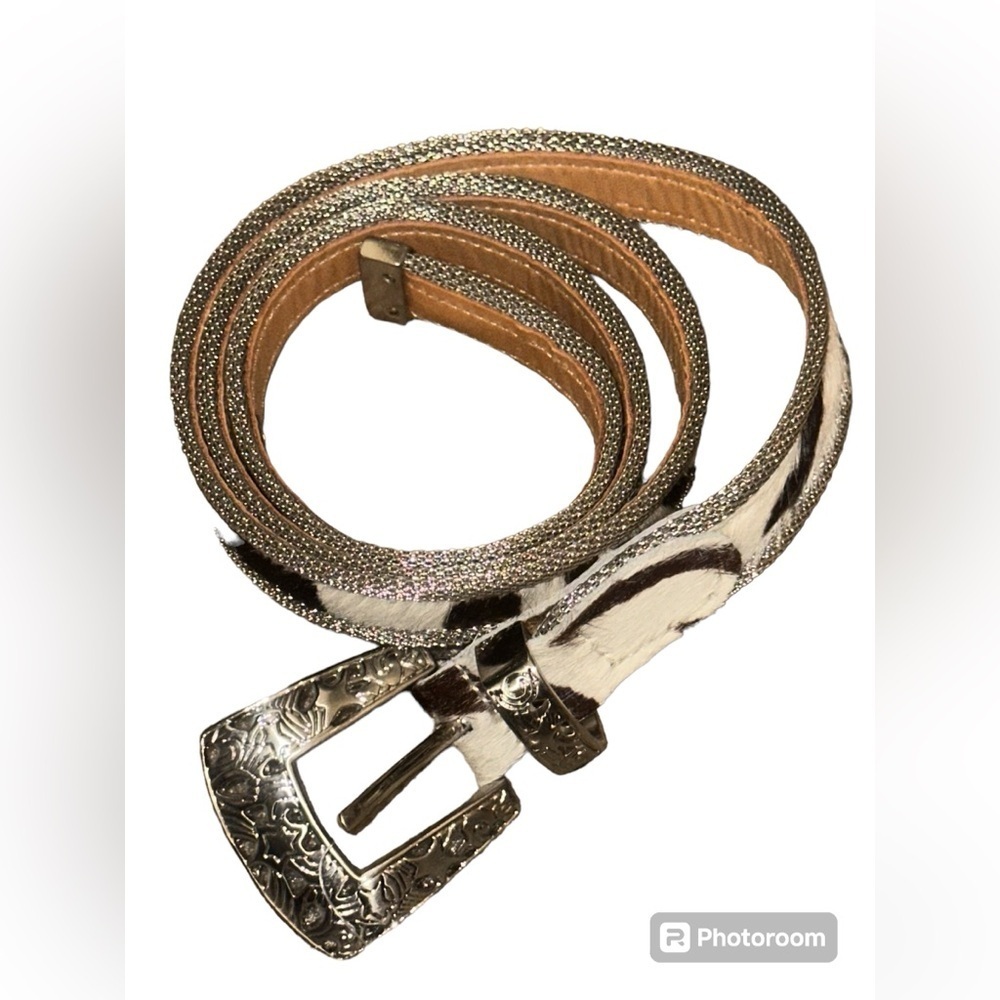 Western Hair On Silvertone Belt